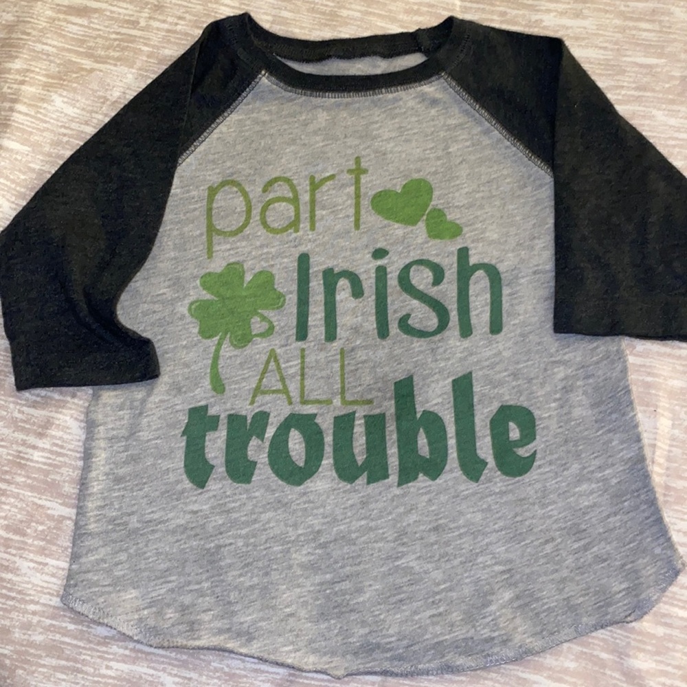 7 ate 9 Apparel Boy's St. Patrick's Day Vintage Baseball Tee
